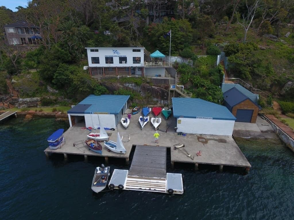 PHOSC clubhouse and dock from the water